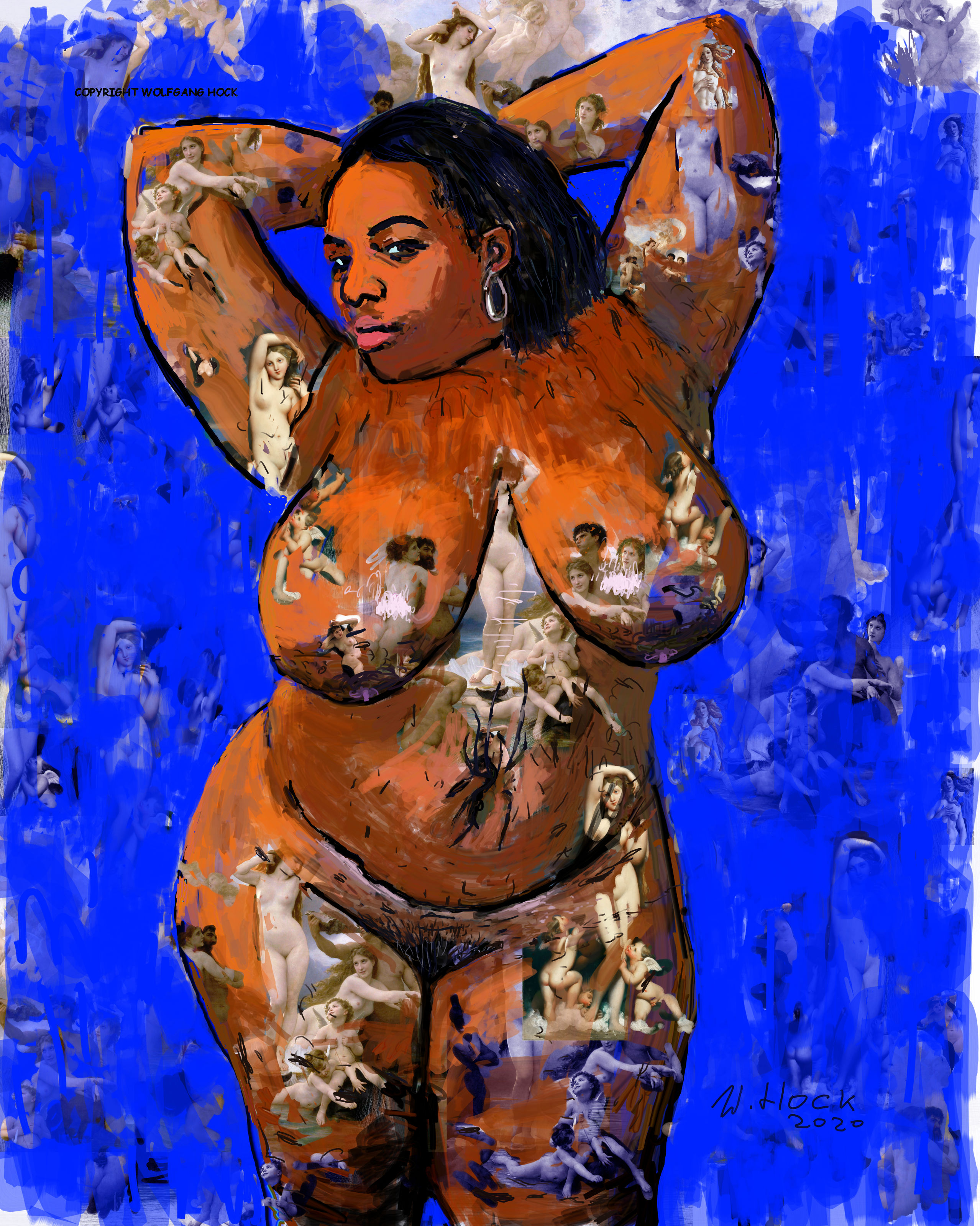 Venus 2020   Handmade digital painting and collage on canvas 120 x 150 cm (214 megapixels)